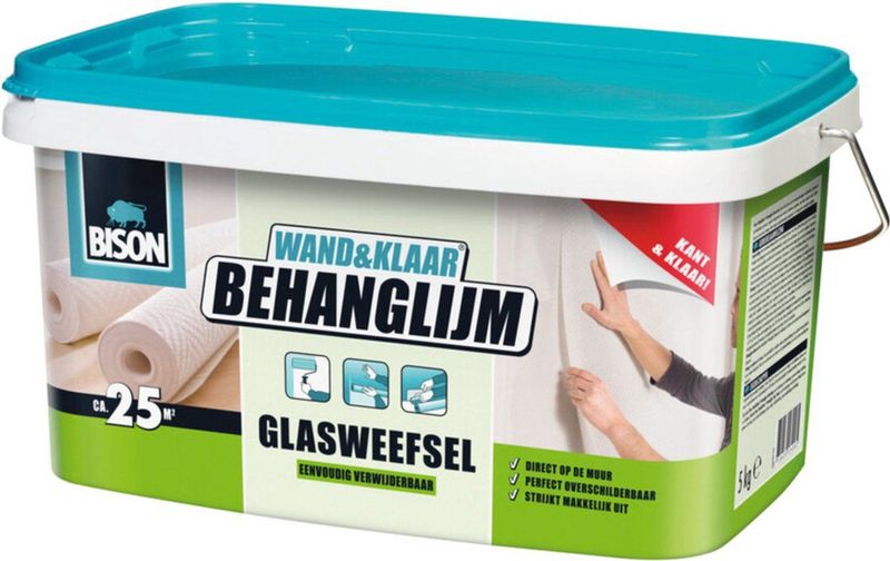 Bison Wand&Klaar® Behanglijm - Glasweefsel - Emmer 5 kg - Kant & klaar