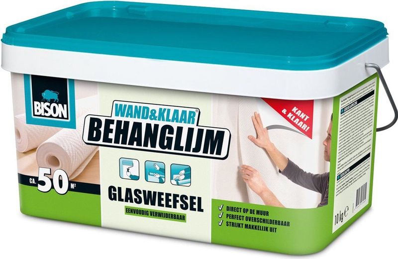 Lijm - Kant & Klare Lijm - Glasweefsel Behang - 100% Klontvrij - Overschilderbaar