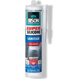 Bison - Super Silicone - Sanitair - Transparant - 300Ml - 12 Stuks