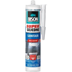 Bison - Super Silicone - Sanitair - Transparant - 300Ml - 12 Stuks