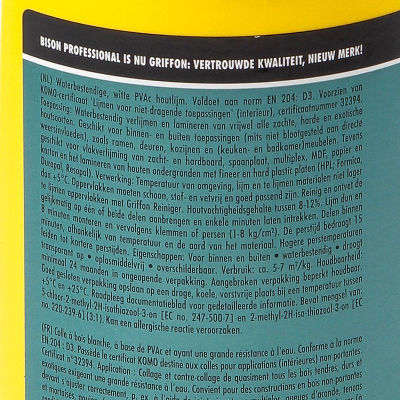 GRIF constructielijm houtlijm, verpakkingseenheid flacon 750 g