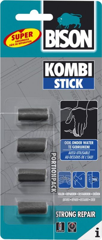 Bison - Kombi Stick Portion - 4X5G - Kneedmassa - Waterbestendig