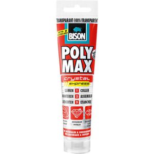 Bison - Poly Max Crystal Express - Montage- en Afdichtlijm - Transparant - 115 Gram