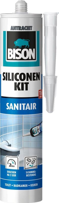 Bison - Siliconenkit - Sanitair - Antraciet - 300Ml
