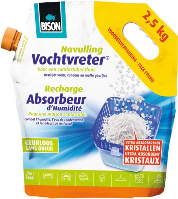 Bison Vochtvreter Losse Kristallen Navulling - 2,5 kg