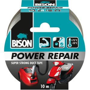 1x Bison Power Repair Tape Grijs 10 Meter - Klussen - Universele Reparatie Tape - Klustape