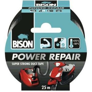 Bison - Tape Power Repair - Zwart - 25 meter