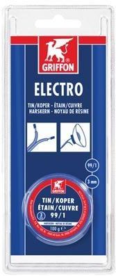 Griffon electro draadsoldeer tin/koper 99/1 harskern Ø 3 mm. - 100 gram