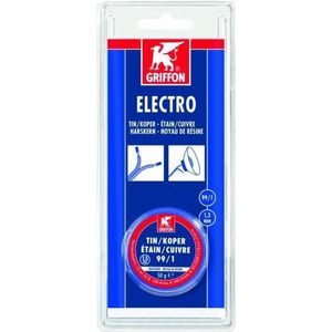 Griffon electro draadsoldeer tin/koper 99/1 harskern Ø 1,5 mm. - 50 gram