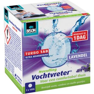 Bison Vochtvreter Turbo Tab Navullingen Lavendel 2 X 100gr