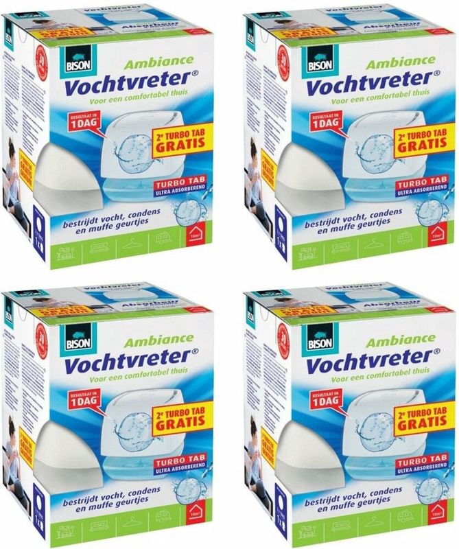 Bison - Vochtvreter Ambiance - 4x 100 gr - Inclusief 2 Navullingen