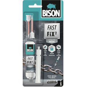 Bison Fast Fix² Vloeibaar metaal 10 g, 2-componentenlijm, metaal, reaparetie, vulcapaciteit tot 5mm
