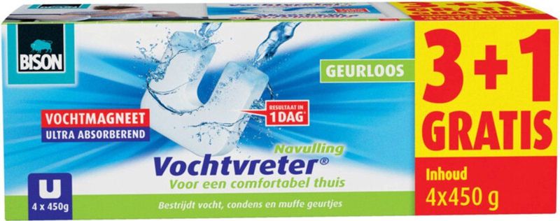 Bison Vochtvreter Magneet - 450g - Neutraal - 3+1 Gratis