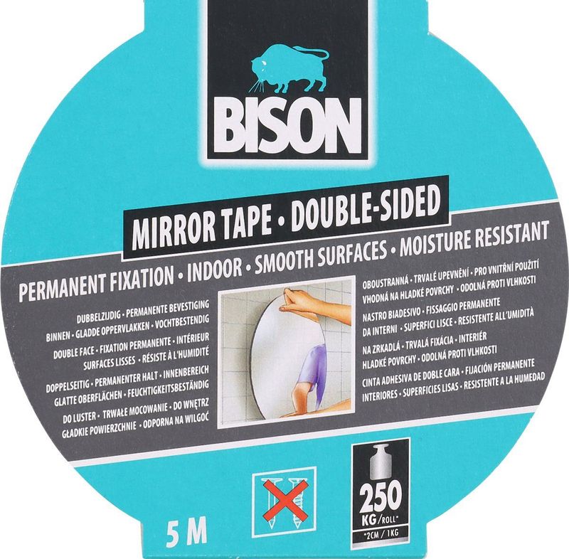 BISON Dubbelzijdige Tape 500 cm - 19 mm