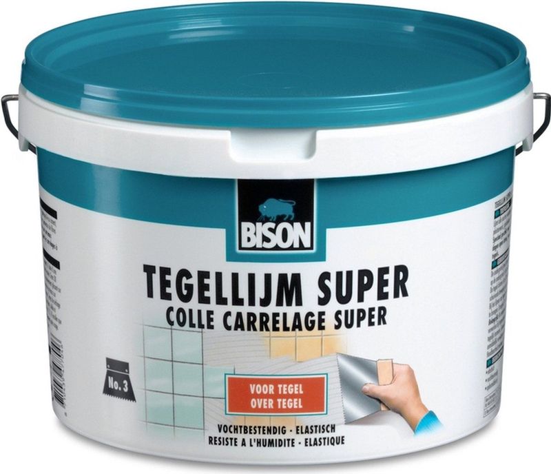 Bison - Tegellijm Super Buc - 3Kg - Vochtbestendig - Elastisch