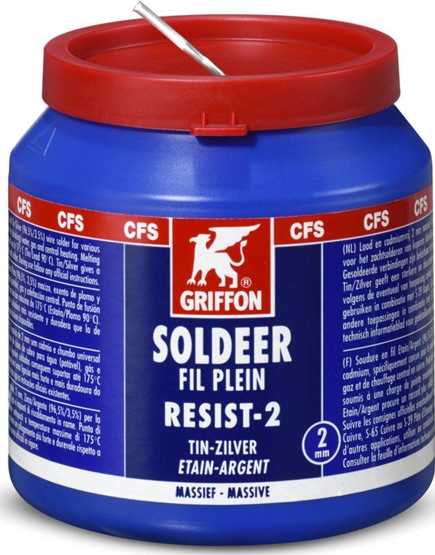 CFS - Resist-2 - Loodvrij Soldeerdraad - 500gr - Tin/Zilver 96,5/3,5