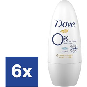 Dove Roll-on origineel zonder aluminium/alcohol, (voor 24 uur bescherming met 1/4 verzorgingscrème) 6 stuks (6 x 50 ml)