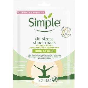 Simple Kind to Skin De-Stress Gezichtsmasker 1 stuk