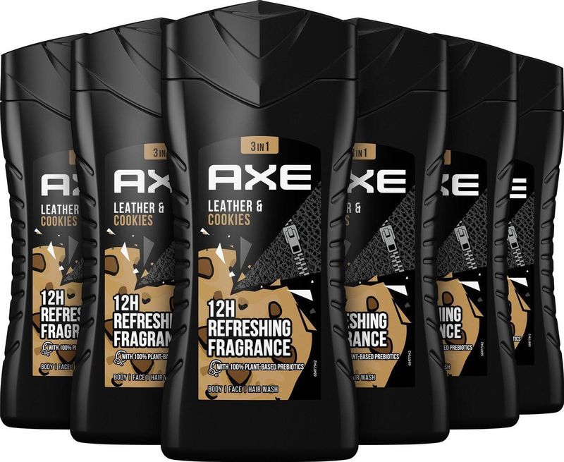 Axe - Collision Leather & Cookies - Douchegel - 6 flessen - 250 ml