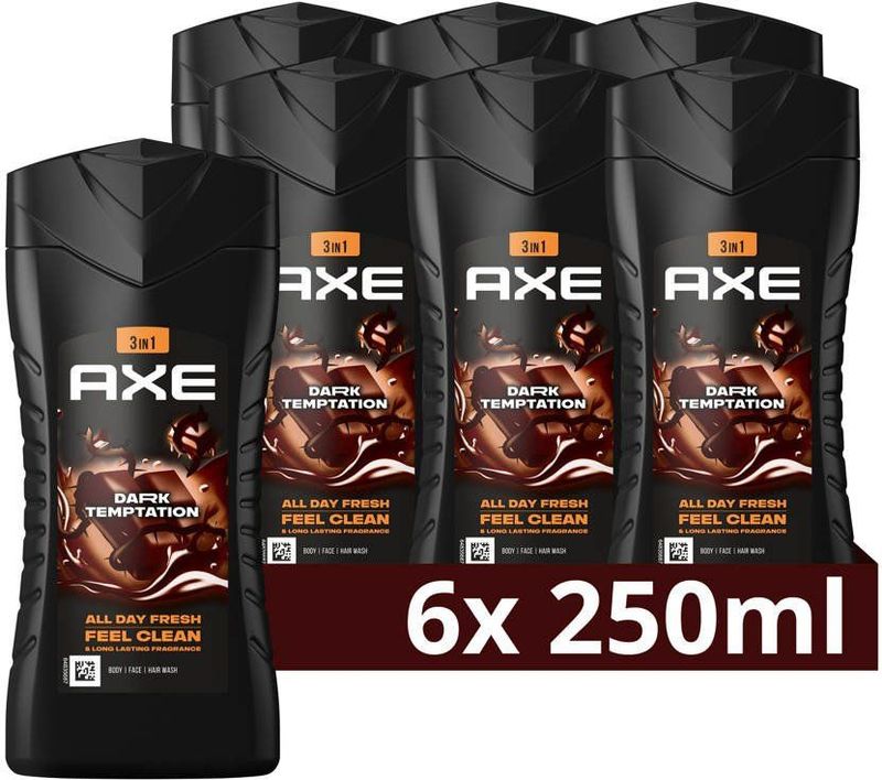 AXE Dark Temptation - 3-in-1 Douchegel - Chocolade - 100% Gerecycled