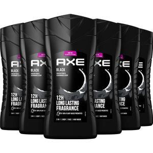 AXE 3-in-1 Douchegel - Black - met de verfijnde en subtiele geur van bevroren peer en cederhout - 6 x 250 ml