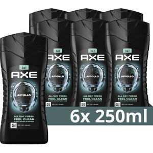 AXE 3-in-1 Douchegel - Apollo - met de uitdagende geur van salie en cederhout - 6 x 250 ml