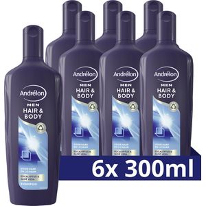 Andrélon Men Hair & Body Shampoo - 6 x 300 ml - Voordeelverpakking