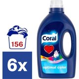 Coral vloeibaar wasmiddel Optimal Color (6 flessen - 156 wasbeurten)