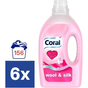 Coral - Vloeibaar Wasmiddel - Wol & Zijde - Voordeelverpakking 6 X 26 wasbeurten