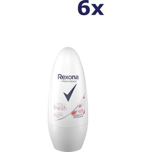 6x Rexona Deo roll-on 50ml stay fresh white flowers and lychee