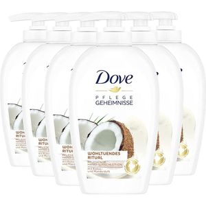 Dove Verzorgingsgeheimen voedende handwaslotion, weldadige rituele vloeibare zeep met kokos- en amandelgeur 6 x 250 ml kokosnoot