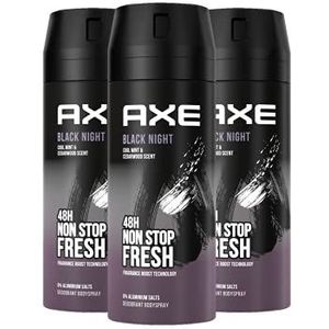 Axe Deospray Black Night zonder aluminiumzouten, 150 ml, 3-pack (3 x 150 ml)