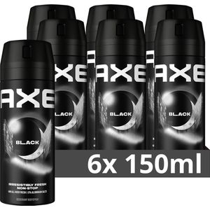 Axe Black Deodorant Bodyspray zonder aluminium, zorgt 48 uur lang voor effectieve bescherming tegen lichaamsgeur, 150 ml, 3 stuks