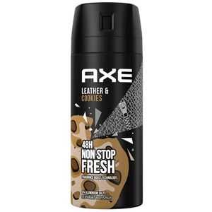 Axe Bodyspray Leather & Cookies Deodorant zonder aluminium zorgt 48 uur lang voor effectieve bescherming tegen lichaamsgeur, 150 ml