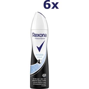 Rexona Invisible Aqua Deodorant, spray, antitranspirant, 48-uur bescherming, 6 x 150 ml