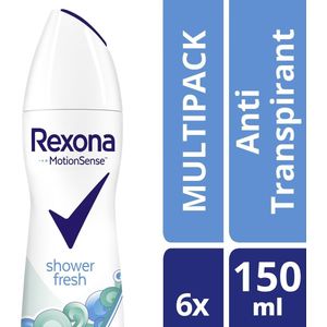 Rexona Woman Shower Fresh Anti-transpirant Deodorant Spray - 6 x 150 ml - Voordeelverpakking
