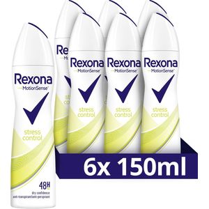Rexona Women Stress Control Anti-transpirant Spray - 6 x 150 ml - Voordeelverpakking