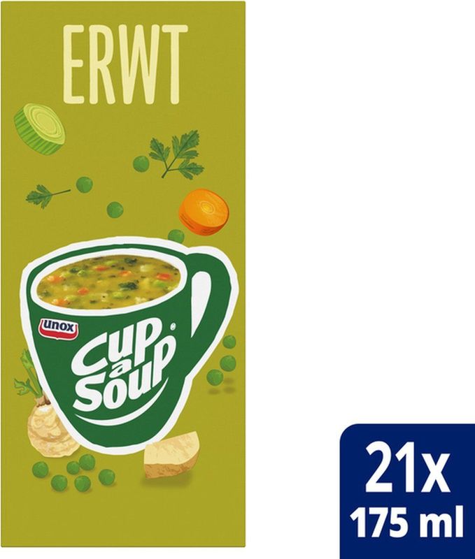 Cup-a-soup Unox Erwtensoep 175ml - Doos A 21 Zak