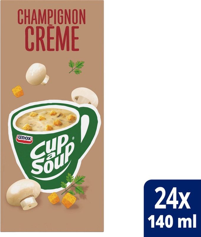 Cup-a-soup unox champignon creme 140ml | Doos a 24 portie | 4 stuks