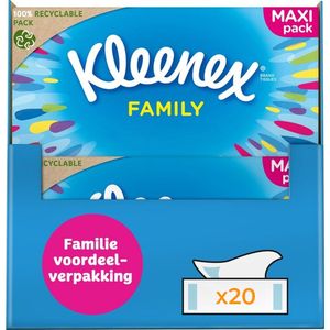 Kleenex tissues - Family Box - Voordeelverpakking - 20 x 128 stuks = 2560 zakdoekjes