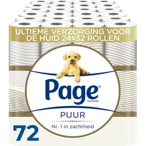 Page toiletpapier - Puur - 72 rollen - extra duurzaam wc papier - voordeelverpakking