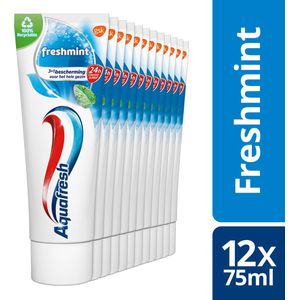 Aquafresh - Freshmint - 3in1 Tandpasta - Voor een frisse adem - Voordeelverpakking 12 x 75ml, recyclebare plastic tube en dop
