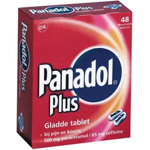 Panadol Plus Gladde Tablet 500mg - 1 x 48 tabletten