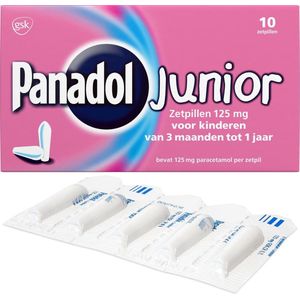 Panadol Junior Paracetamol 125mg - 1 x 10 zetpillen