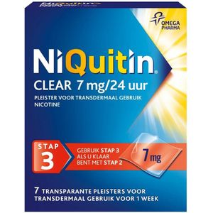 Niquitin Clear Nicotinepleisters 7mg Stap 3 - 1 x 7 stuks