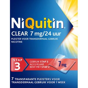 NiQuitin Clear Pleisters 7 mg - Stap 3 - Stoppen met roken - 7 stuks