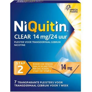 NiQuitin Clear Pleisters 14 mg - Stap 2 - Stoppen met roken - 7 stuks