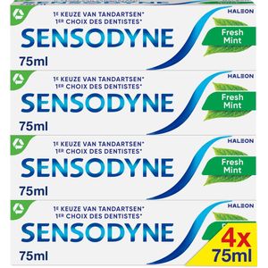 Sensodyne Fresh Mint tandpasta voor gevoelige tanden 4x75ml