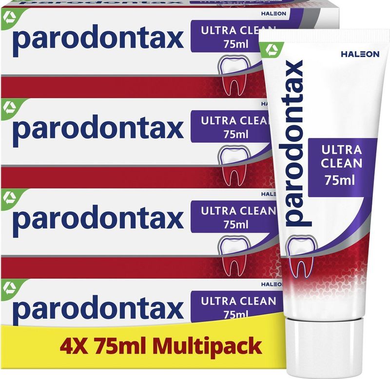 Parodontax Ultra Clean dagelijkse tandpasta tegen bloedend tandvlees 4 x 75ml