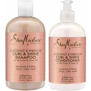 Shea Moisture Coconut & Hibiscus - Shampoo & Conditioner Curl & Shine - 2 x 384 ml